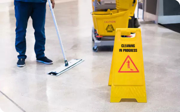 janitor sweeping